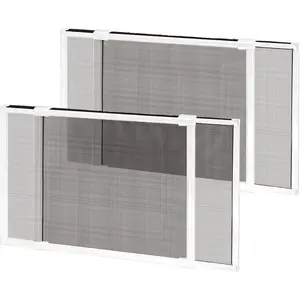 2 Pack Expandable 2 Way Adjustable Sliding Window Screen, Horizontal & Vertical Adjustable Replacement Mesh Screen (20" H x 28" - 53" W)