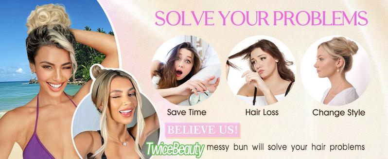 Messy Bun Hair Piece Wavy Synthetic Chignon Scrunchies for Instant Volume Elastic Bun Ponytail Hair Extensions Thick Hairpieces for Women 1.50 oz