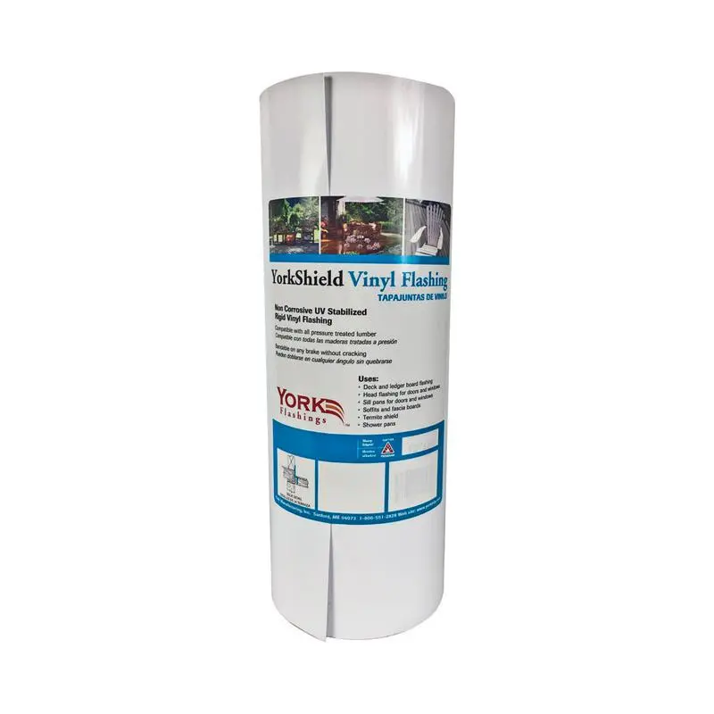 York High-Quality White Vinyl Roll Flashing - 12 in. x 600 in., 6 Lbs., Standard Type, Up to Date Designs, Multi-Purpose for Sailing, Water Sports Gear, 12X600 In