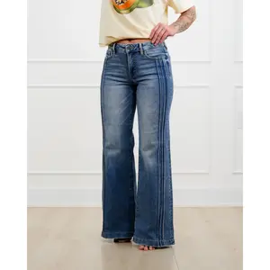 Hidden Mid Rise Dark Wash Flare Jeans
