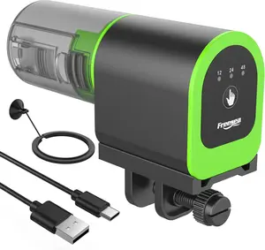 FREESEA Automatic Fish Feeder for Aquarium: Small USB Rechargeable Vacation Auto Fish Food Dispenser with Timer fish tank accessory Acrylic Multifunctional