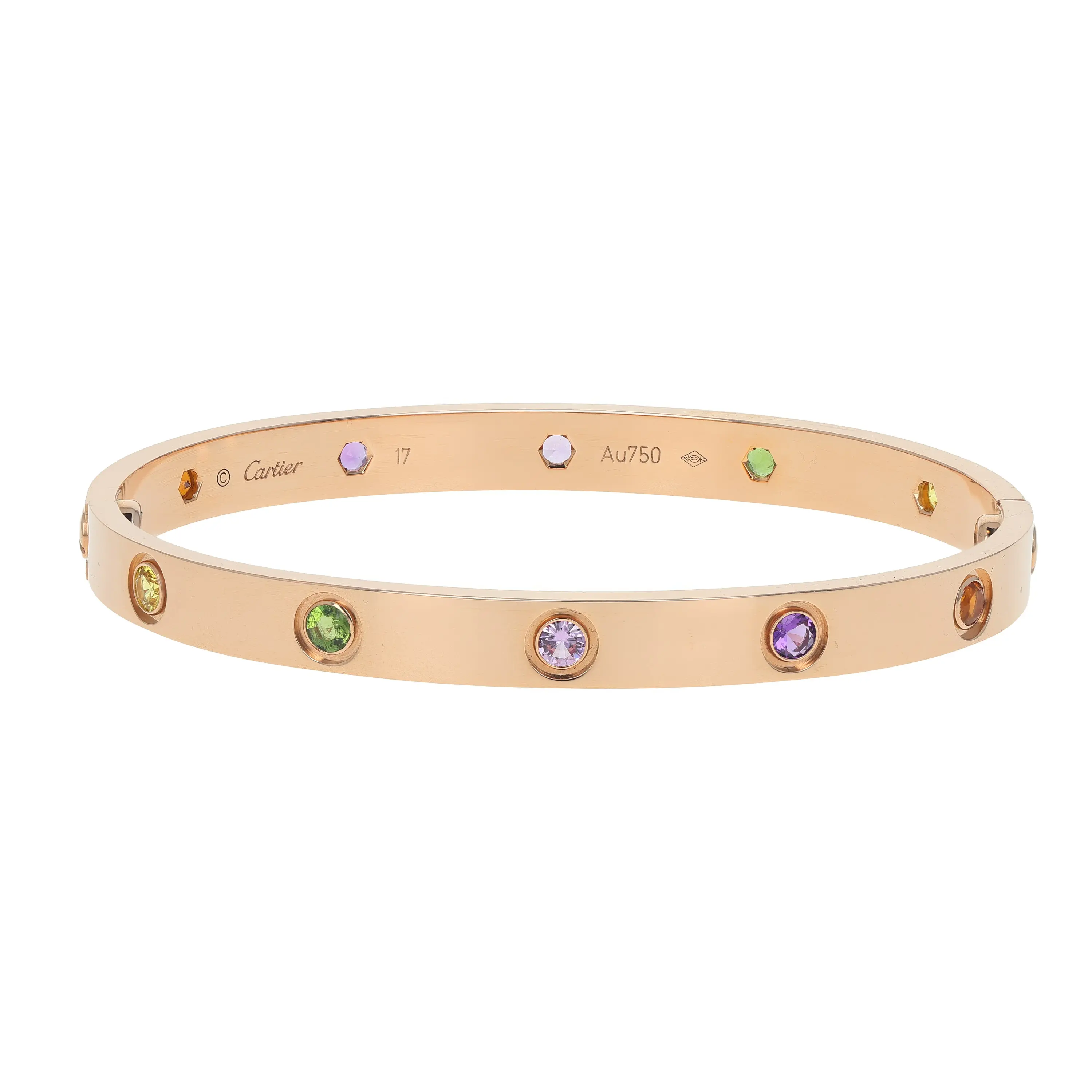 Pre-owned Cartier Love Bangle Bracelet Size 17
