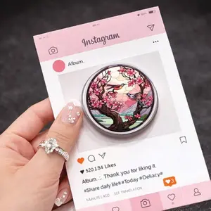 Sakura Cherry Blossom Stained Glass Phone Grip (MagSafe Compatible)