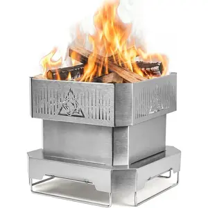 NESTFIRE 11.8 Inch Portable Fire Pit with Grill Grate and Storage Bag | BBQ, Cooking, Bonfire 3 in 1 |   Fire Pit for Patio,Backyard, Garden,