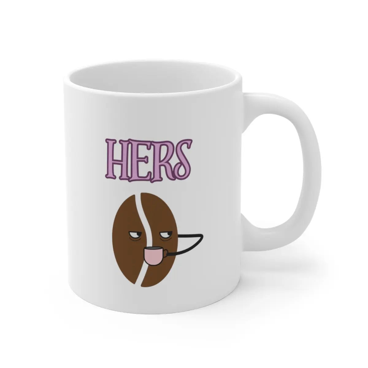 11oz Customized Print Ceramic Mug - Reusable, Washable, Dishwasher Safe Drinkware for His and Hers Couples Set, Ideal for Coffee Lovers