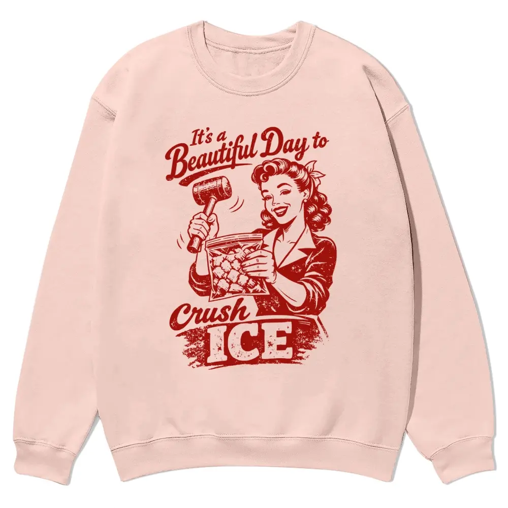 Unisex 'Anti Ice' Graphic Crewneck Sweatshirt, Casual Social Justice Top in Comfortable 100% Cotton Fabric, Regular Fit Streetwear Garment for Fall