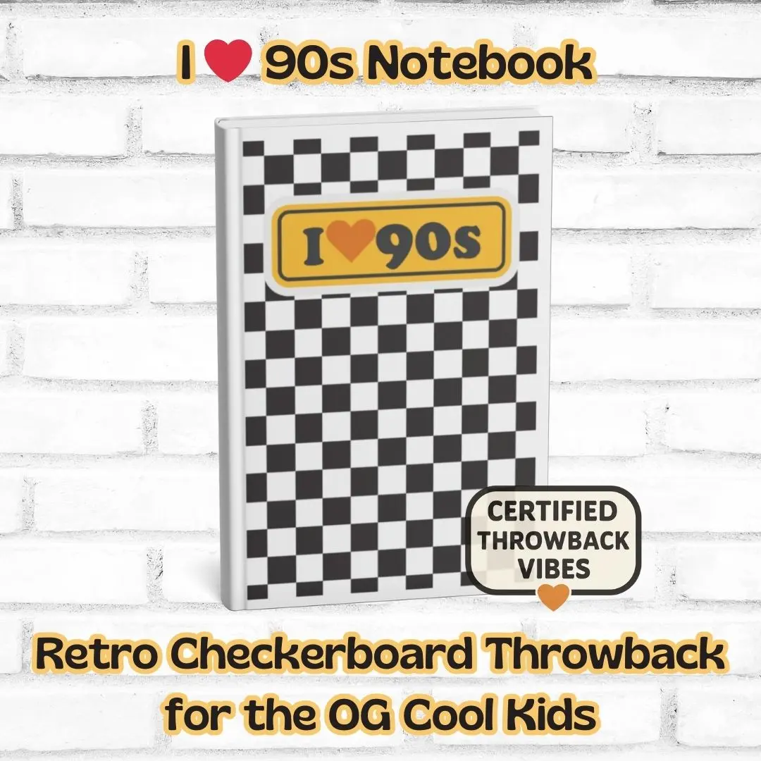 Retro 90s Checkerboard Spiral Notebook Set, Office Stationery Supplies, Black-White Journal for School Notes, Journaling Tool for Gen Z Enthusiasts, VSCO Girls & Aesthetic Stationery Collectors, Fun Gift for 90s Babies