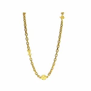Pre-owned Louis Vuitton Zinc Alloy Small Leather Goods LV Yours Necklace