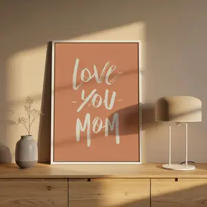 [sale off up to 40%] [Frame Canvas] Love You Mom Canvas Art, Minimalist Typography Quote Decor