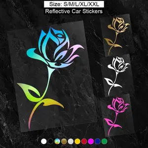 1PC "Gradient Rose" Sticker, Car decorative sticker, Sticker for Cars, Suitable for car bodies/phone cases, this romantic elements + gradient shape adds gentle accents to items, or brings delicate sophistication to objects