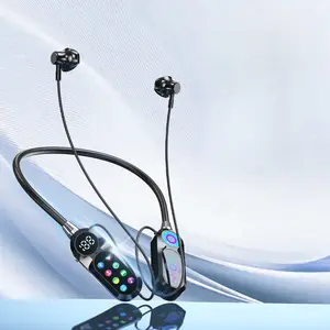 Wireless Neckband Bluetooth Headset for Singing Live Streaming with Real-Time Monitoring & Voice Changer, Long Battery Life & Display, Perfect for Karaoke/Gaming/Travel (No Brand) Portable Speaker Lights