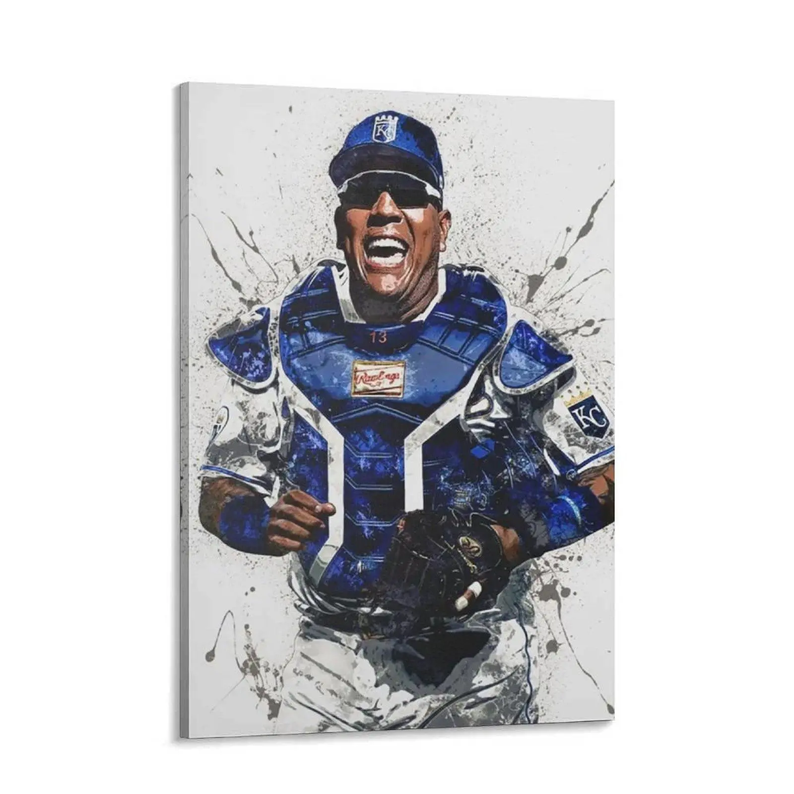 Salvador Perez Poster, Kansas City Royals, Gallery Canvas Wrap Or Museum-Quality Poster, Fine Art, Man Cave, Ki