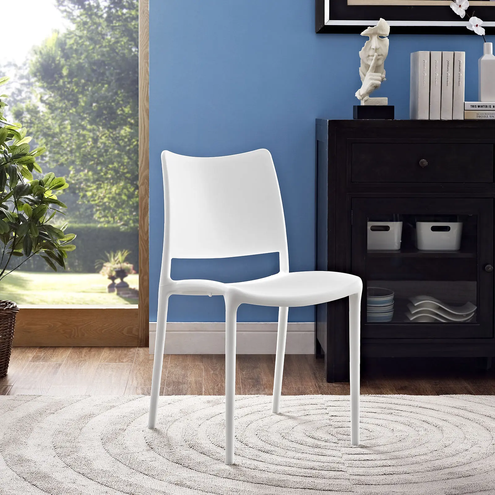 Modway Hipster Modern Minimalist Dining Side Chair, White Indoor Furniture Chair, Modern Minimalist Chairs