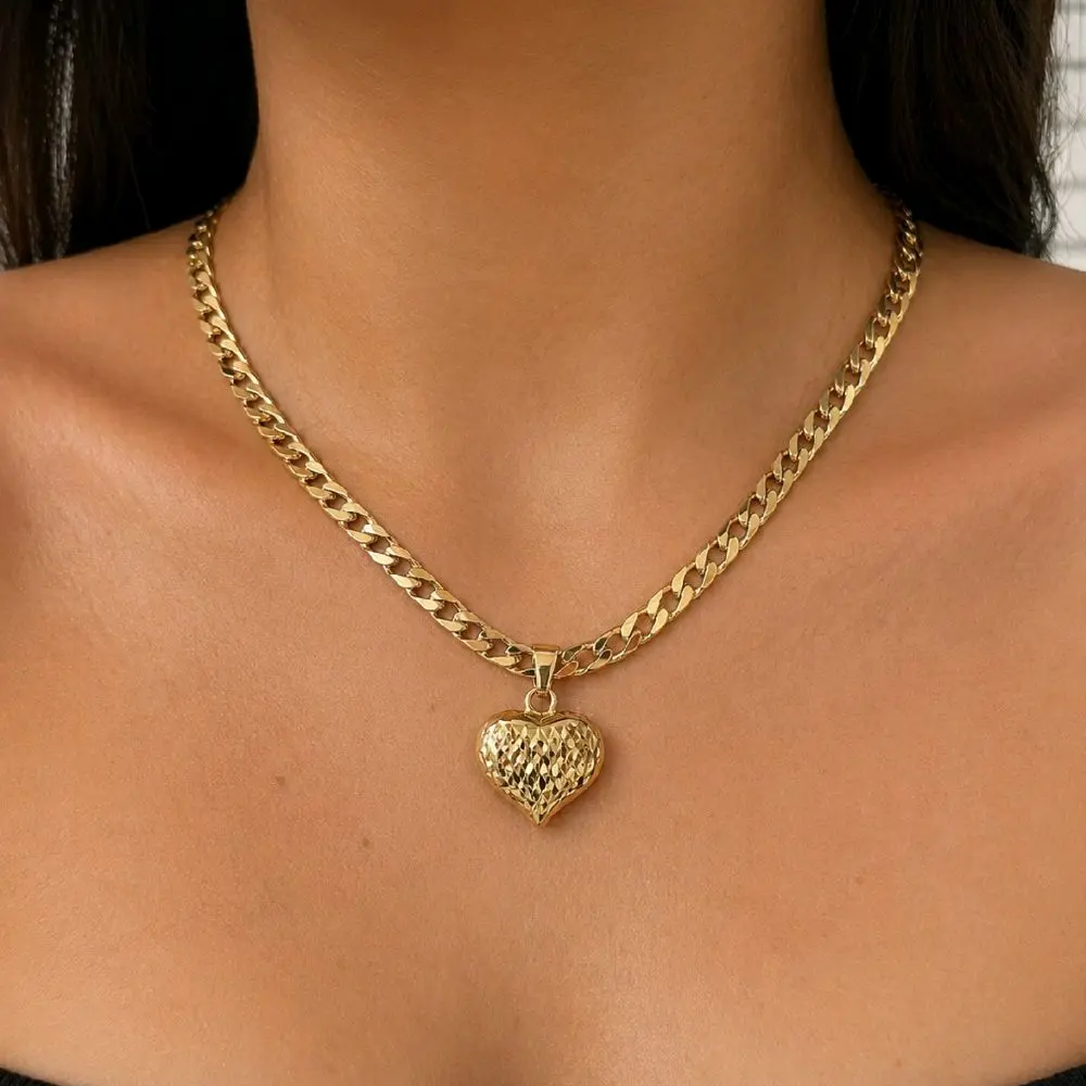 Chain with Heart The Gold Plated 14K for Women Elegant Jewelry Piece Perfect for Special Occasions