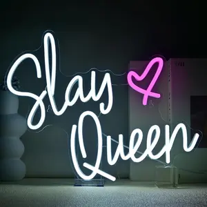 Creative Slay Queen Neon Sign - Eye-Catching Decorative Neon Light, Modern Mood Lighting for Home Party, Bar & Commercial Spaces