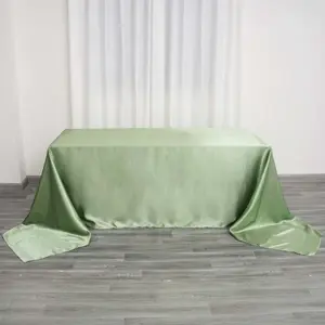 Satin Rectangular Tablecloth 90"x156" Sage Green - Seamless Table Cover