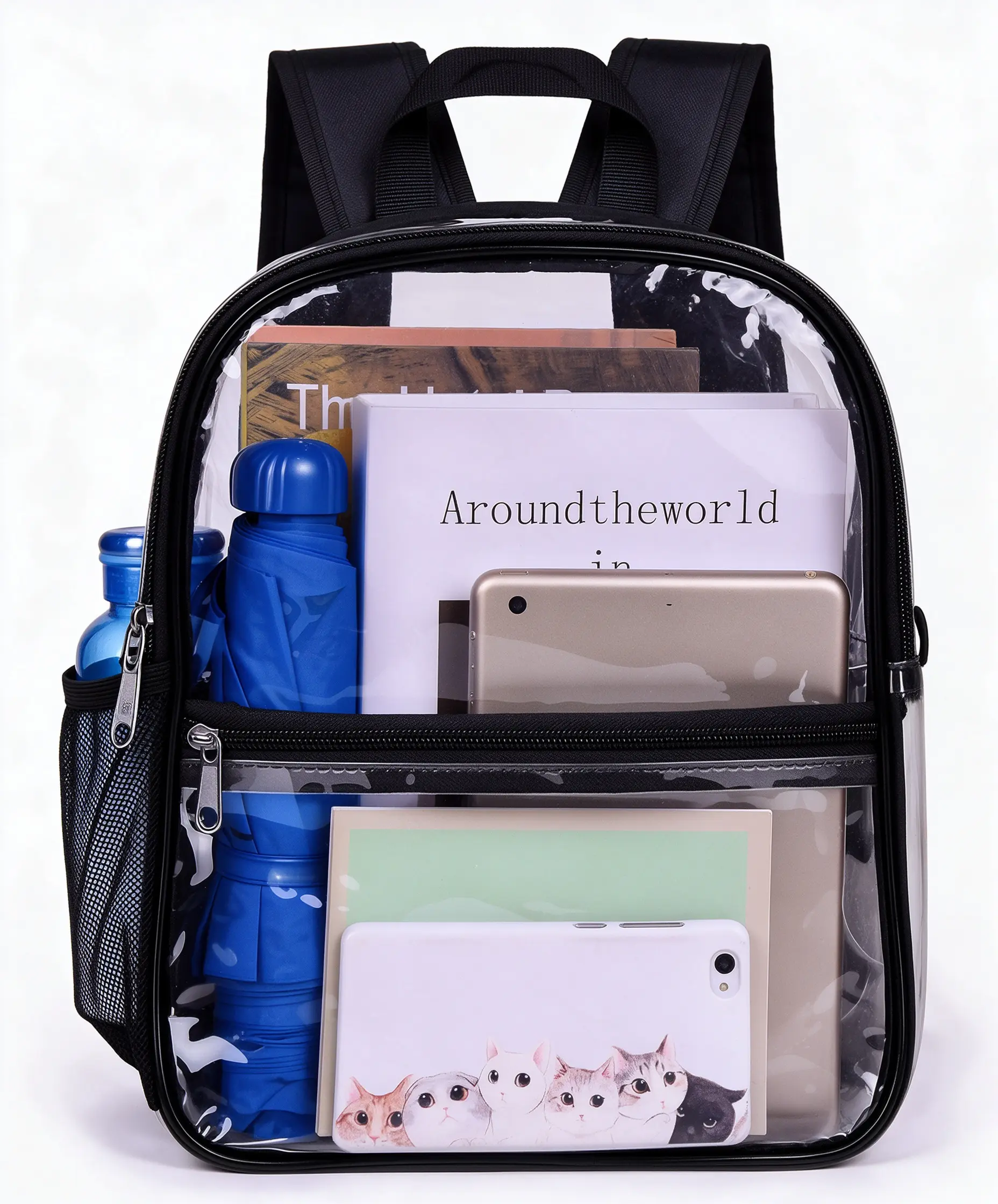 Clear Concert Backpack - Durable Waterproof PVC with 360° Transparency, Wide Comfort Adjustable Straps, Fast Security Check for Festivals & Events
