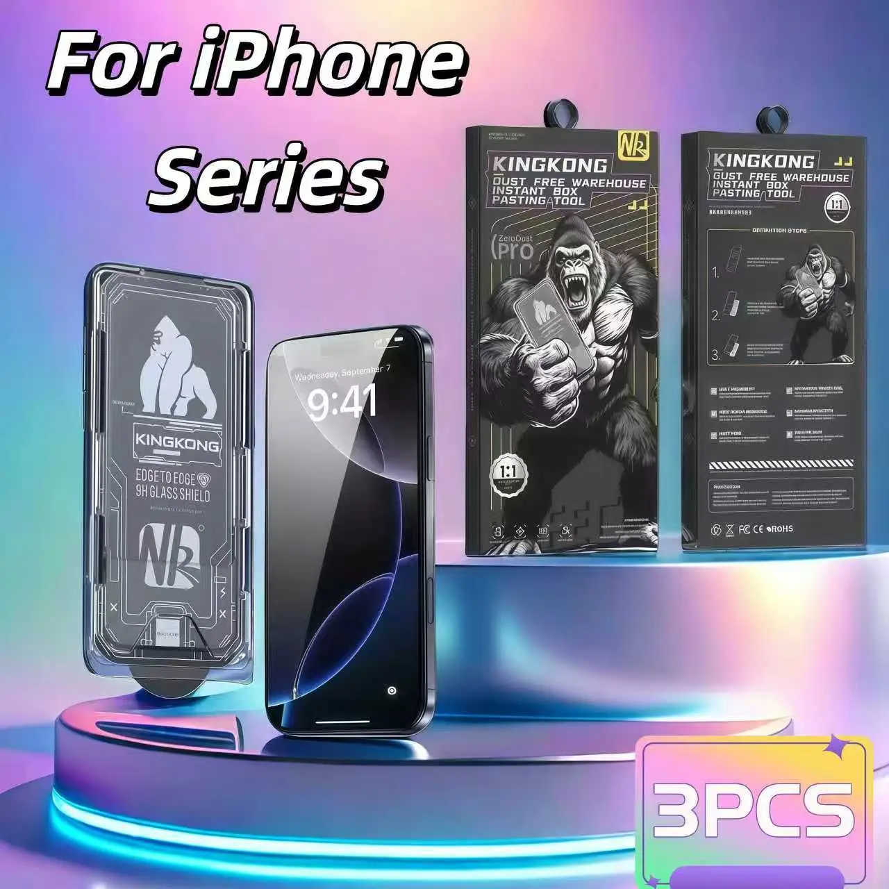 3-Pack Apple iPhone Screen Protector Film, Compatible with iPhone 17 16 15 14 13 Pro Max Plus Air, Durable & Scratch Resistant Design