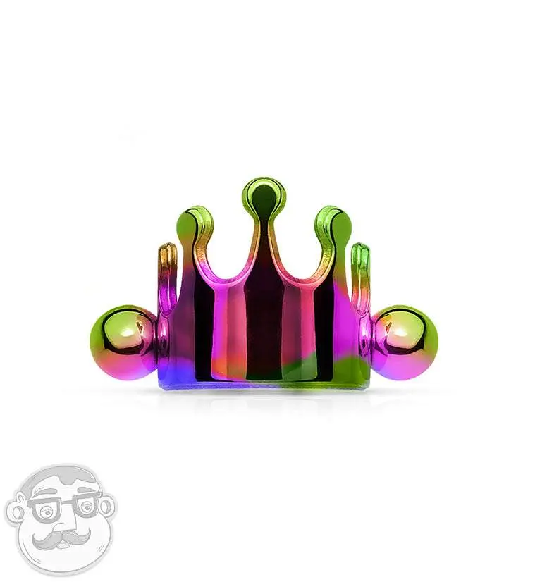 16G Rainbow Crown Helix - Cartilage Barbell