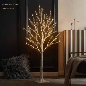 Lighted Birch Twig Tree with Fairy Lights 4FT 200 LED Lights for Indoor Outdoor  Christmas Easter Holiday Decoration
