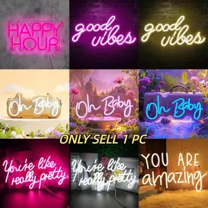 Letter Combination LED Neon Light Shape, Dimmable Neon Sign, USB Powered, Wall Mounted Decorative Lamp for Bedroom, Holiday Party Wedding Decoration