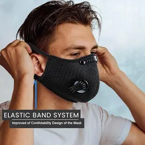 Washable Yarn Fabric Face Mask Activated Carbon Anti Dust Breathable Protective Mask for Men Women Unisex Reusable PM2.5 Filter Masks with Adjustable Earloops