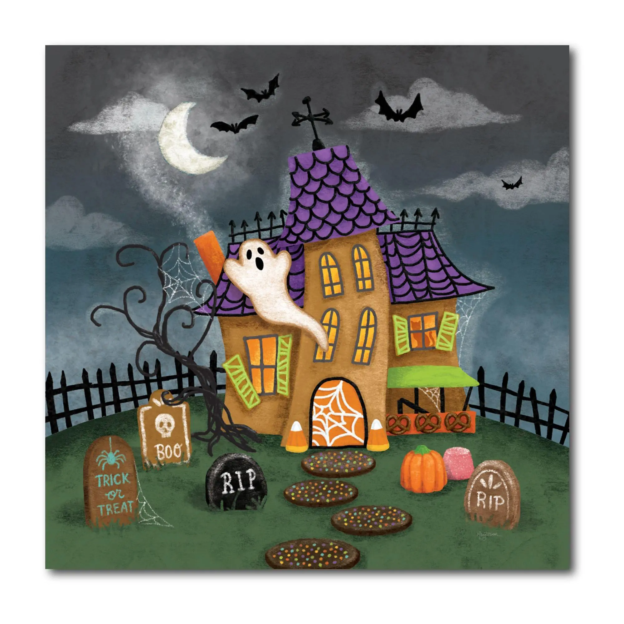 Courtside Market Halloween Shanty 16x16 Canvas Wal l Art