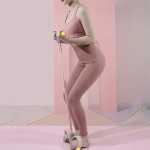 1-Pack 6 Tube Resistance Bands with Handles and Pedals, Detachable Adjustable Elastic Pull Rope for Abdomen Arm Leg Workout, Home Gym Fitness Exerciser, NBR Reinforced Grey-Green