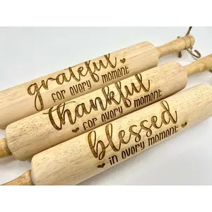 Set of Three Embossed Rolling Pins for Décor