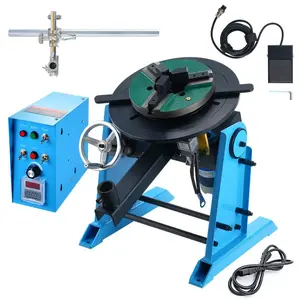 VEVOR Rotary Welding Positioner, 1102 lbs Load Capacity, -45 to 90 Tilt Angle Welding Positioner Turntable Table, 0.2-2 RPM Speed Control, Electric and Foot Pedal, for Cutting, Grinding, AssemblyVEVOR Super Brand Day