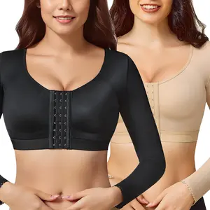 Arm Shaper for Women Post Surgery Arm Lipo Compression Sleeves Shaping Arm Front Closure Shapewear Bra Tops Arm Lift Plus Size S-5XL