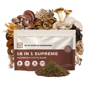 Joe Organic Mushroom Instant Coffee with 16 Superfood Mushrooms Including Lion's Mane, Reishi, Chaga, Cordyceps & Gourmet Arabica Plant - Beverage Taffy