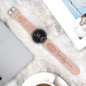 Virgin Mary Lady of Guadalupe Band Compatible with Samsung Galaxy Watch Laser Engraved Silicone 20mm Strap 7/6/5/4 40mm 44mm/Watch 6 Classic 47mm 43mm/Watch 4 46mm 42mm Active 2 Jesus God Wristband Women Religious
