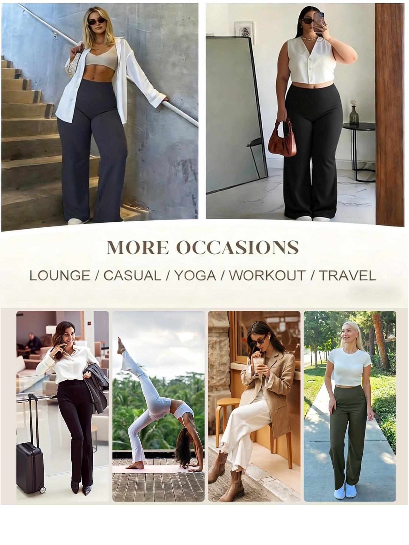 3 Pairs Women's Wide-Leg Suit Pants with Elastic Waist - Heavy-Duty Winter Pants Suitable for Work, Daily Wear, Grey, Full-Length Pants with Pockets, Machine Washable Elegant Professional Attire, Suitable for Gym, Jogging, Outdoor & Casual Wear 3 Pairs Women's Wide-Leg Suit Pants with Elastic Waist - Heavy-Duty Winter Pants Suitable for Work, Daily Wear, Grey, Full-Length Pants with Pockets, Machine Washable Elegant Professional Attire, Suitable for Gym, Jogging, Outdoor & Casual Wear