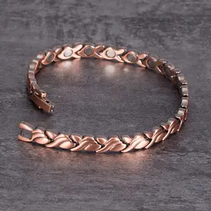 Vintage Red Copper Magnetic Bracelet • Pure Copper Energy Bangle • Retro  Men Women  Accessory