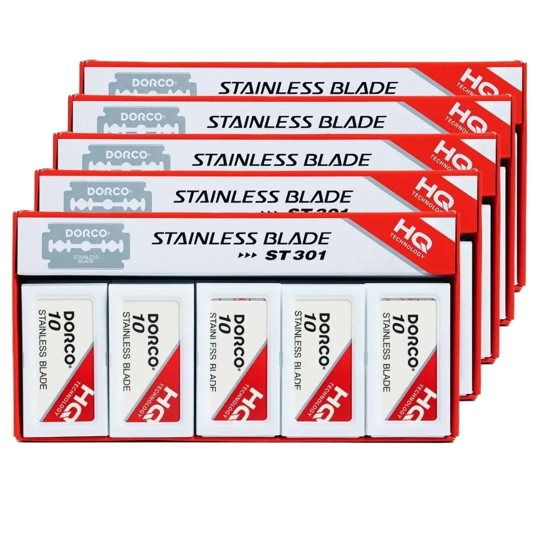 Dorco ST301 Platinum Extra Double Edge Razor Blades 500 Count, Razors for Men, Super Sharp for Smooth, Precise Shave, Stocking Stuffers