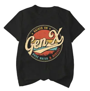 Made In USA, Raised On Hose Water And Neglect Funny Gen X Graphic Printed Tshirt, Retro 80s 90s Generation X Nostalgia Humor Apparel, Vintage Summer Gift For Women Men Friends, Cotton Womenswear Graphic Top