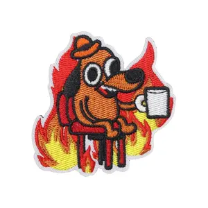 Everything Is Fine Fun Quote Meme Embroidery Patch Velcros Tactical Morale Sticker Badge Embroidered Hook Loop Fastener DIY Jeans Backpack