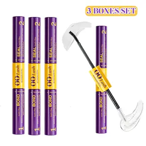 OQLash Bond&Seal(White Bond) Gentle Formula Latex-Free Waterproof Super-strong Bonding 72Hours Long-Lasting Hold Non-Irritating Sweat-proof 2-in-1 Design Lash Glue for Eyelash Extensions Cluster Cosmetic Makeup