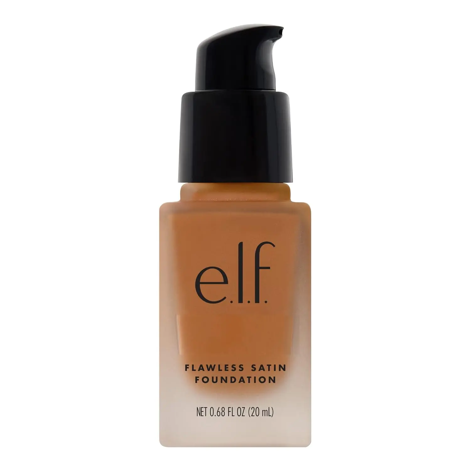 e.l.f. Flawless Satin Affordable Foundation - 0.68 Fl Oz (20mL) Caramel Shade, Lightweight, Medium Coverage, Semi-Matte Finish, Vegan, Cruelty-Free, Liquid Base Makeup Daily Cosmetic
