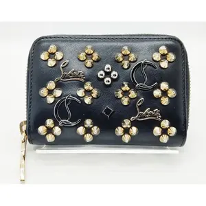 Pre-owned Leather Wallet Christian Louboutin Panettone Compact Zip Coin Wallet