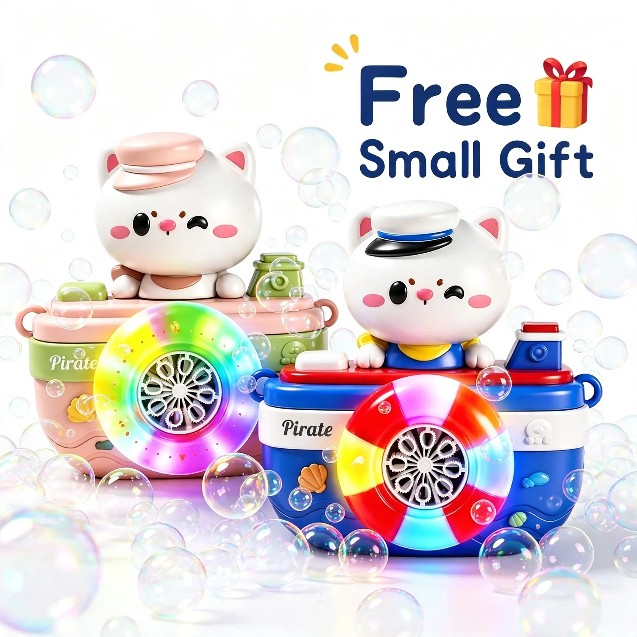 LED Bubble Machine for Kids, Rechargeable Automatic Bubble Maker with Music, Colorful Light Bubble Blower Toy for Outdoor Summer Party