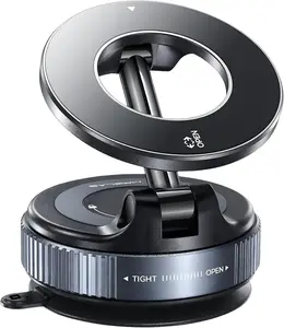 2026 Upgraded Vacuum Magnetic Car Phone Holder with 3 Rings 360° Ultra Suction Cup Phone Mount for MagSafe Cell Phone Holders for Your Car/Gym/Mirror Mount for iPhone & Android