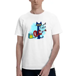 [Made-to-Order] Pete the Cat Playing Guitar Shirt, Baby Tee Graphic Shirt - Menswear Top Tshirt Streetwear party's shirt