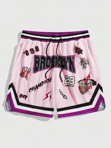 Men's Basketball Graphic Print Boxer Briefs, Regular Fit Casual Comfy Breathable Shorts for Daily Wear, Men's Underwear for Summer