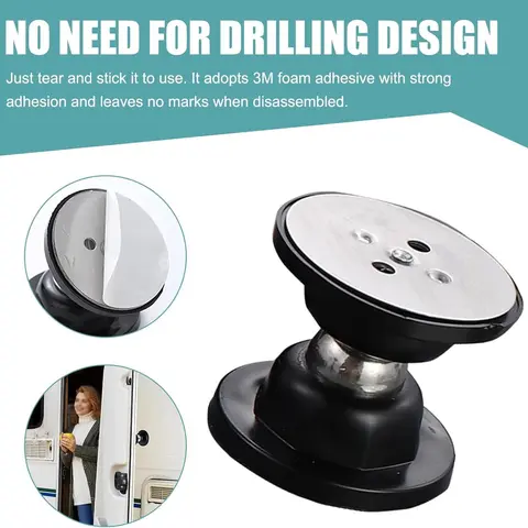No-Punch Stainless Steel Door Hardware, Magnet-Style Stops with Plastic Base, Collision Guard Windproof Door Suction Protector (White)
