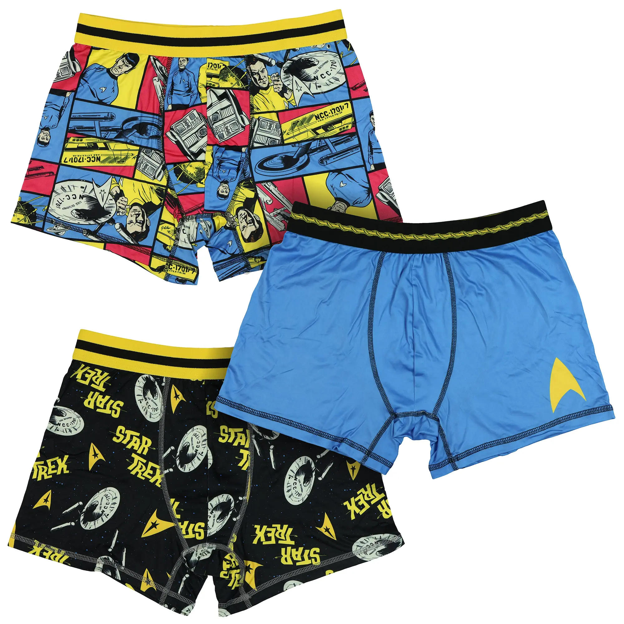 Star Trek Boxer Briefs Men's USS Enterprise Original Series 3 Pack Underwear