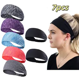 7 Pack Workout Headbands for Women, Sweat-Absorbing Sport Sweatbands, Soft Elastic Yoga Hairbands, Comfortable Hair Bands for Fitness Gym Travel Exercise