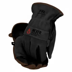 NEXFR Rebel FR Kevlar Utility Work Gloves - Men's Premium Cowhide Leather Safety Toe Boot for Construction & Gardening