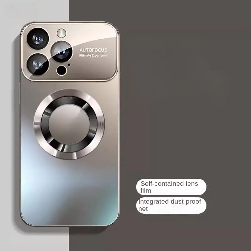 Matte Magnetic Wireless Charging TPU Flexible Cellphone Case with Mirror Glass Cover - Custom-Fit for iPhone 12/13/14/15 Max & New iPhone 18 Pro Max Handheld Devices, Supplier-Warranty Mobile Accessories Casing